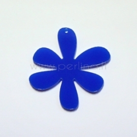 Plexiglass pendant "Flower 1", blue, 4x4 cm