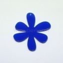 Plexiglass pendant "Flower 1", blue, 4x4 cm