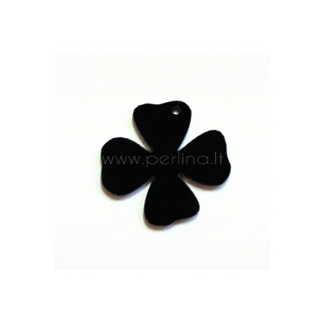 Plexiglass pendant "Flower 3", black, 3,1x3 cm