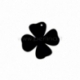 Plexiglass pendant "Flower 3", black, 3,1x3 cm