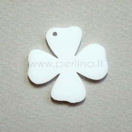 Plexiglass pendant "Flower 3", white, 3,1x3 cm
