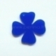 Org. stiklo detalė-pakabukas "Gėlytė 3", mėlynas, 3,1x3 cm
