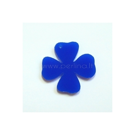 Org. stiklo detalė-pakabukas "Gėlytė 3", mėlynas, 3,1x3 cm