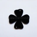 Plexiglass finding - connector "Flower 3", black, 3,1x3 cm