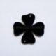Plexiglass finding - connector "Flower 3", black, 3,1x3 cm