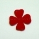 Plexiglass finding - connector "Flower 3", red, 3,1x3 cm