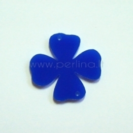 Plexiglass finding - connector "Flower 3", blue, 3,1x3 cm