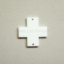 Plexiglass finding-connector "Cross", white, 3x3 cm
