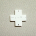 Plexiglass finding-connector "Cross", white, 3x3 cm
