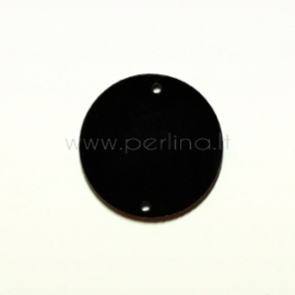 Plexiglass finding-connector "Full-moon", black, 3 cm