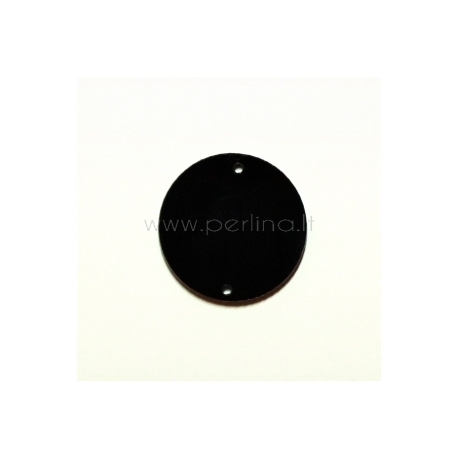 Plexiglass finding-connector "Full-moon", black, 3 cm