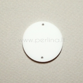 Plexiglass finding-connector "Full-moon", white, 3 cm