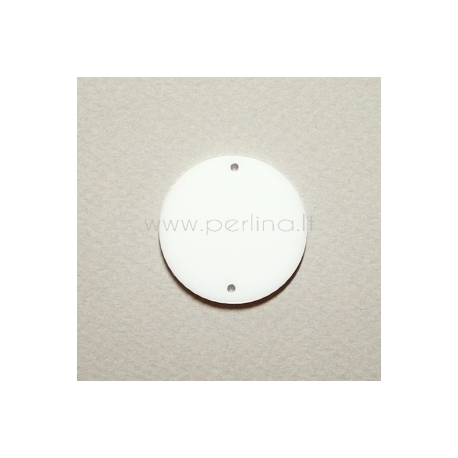 Plexiglass finding-connector "Full-moon", white, 3 cm