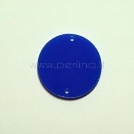Plexiglass finding-connector "Full-moon", blue, 3 cm