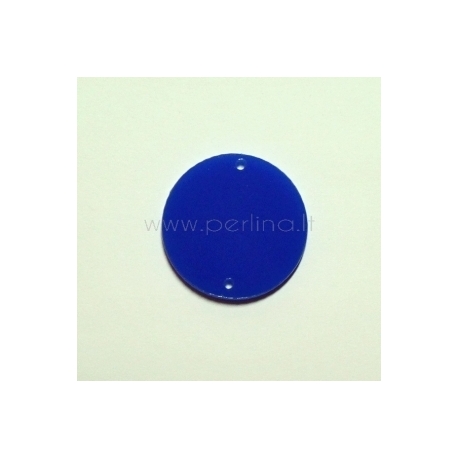 Plexiglass finding-connector "Full-moon", blue, 3 cm