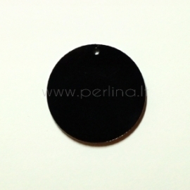 Plexiglass pendant "Full-moon", black, 3 cm