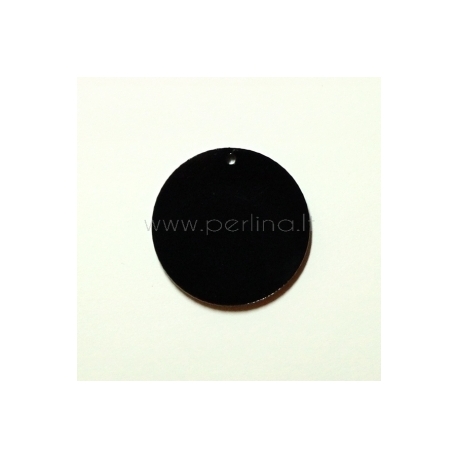 Plexiglass pendant "Full-moon", black, 3 cm