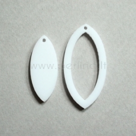 Plexiglass pendant "Drop", white, 4x2 cm