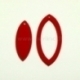 Org. stiklo detalė-pakabukas "Lašas", raudonas, 4x2 cm