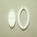 Plexiglass finding-connector "Drop", white, 4x2 cm