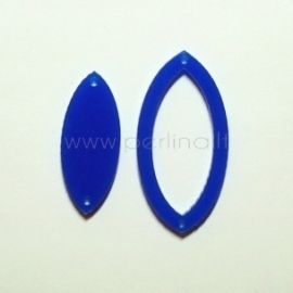 Plexiglass finding-connector "Drop", blue, 4x2 cm