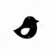 Plexiglass finding-connector "Little bird 2", black, 3,3x2,8 cm