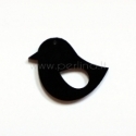 Plexiglass pendant "Little bird 2", black, 3,3x2,8 cm