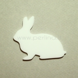 Plexiglass finding "Rabbit", white, 5,3x4,5 cm