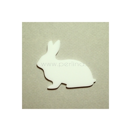 Plexiglass finding "Rabbit", white, 5,3x4,5 cm