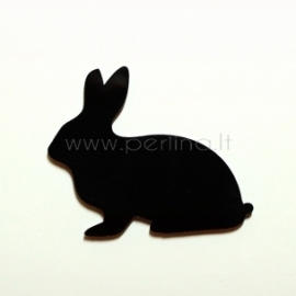 Plexiglass finding "Rabbit", black, 5,3x4,5 cm