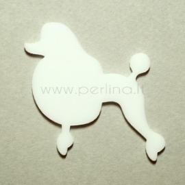 Plexiglass finding "Poodle", white, 5,5x5 cm