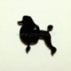 Plexiglass finding-pendant "Poodle", black, 3,5x3 cm