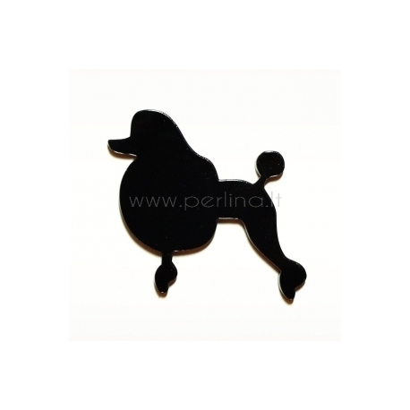 Plexiglass finding "Poodle", white, 5,5x5 cm
