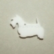 Plexiglass finding-pendant "West", white, 3,5x2,5 cm