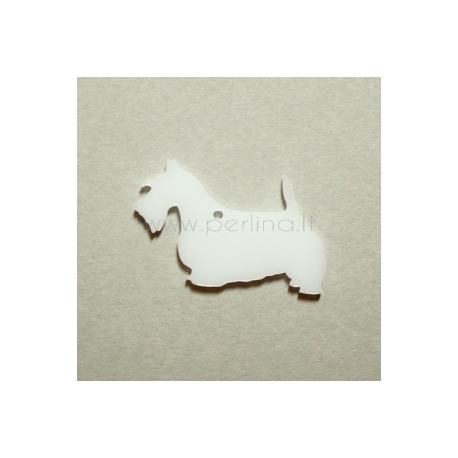 Plexiglass finding-pendant "West", white, 3,5x2,5 cm