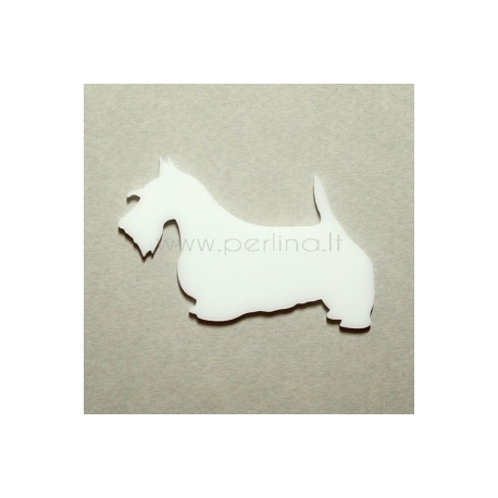 Plexiglass finding "West", white, 5,5x4 cm