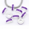 Pandora bead, enamel, violet, 11x4,5 mm