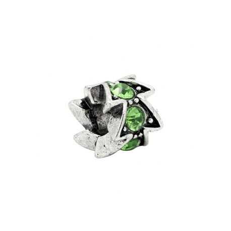 Pandora karoliukas "Zigzagas", su kristalais, 12x10 mm