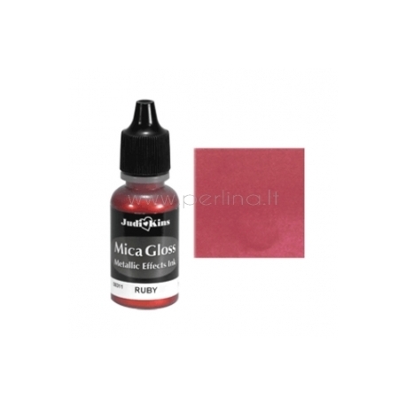 Rašalas "Mica Gloss Metallic Effects Ink - Ruby", 14 ml