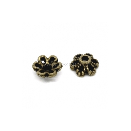 Bead end cap, antique bronze, 6x2,8 mm