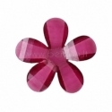 Resin flower, faceted, dark purple, 12x12 mm