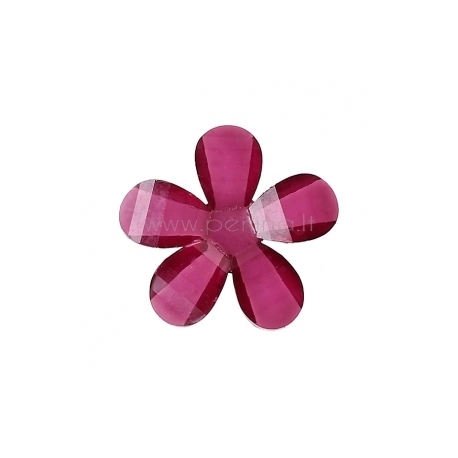 Akrilinė gėlytė, briaunuota, t. violetinė, 12x12 mm