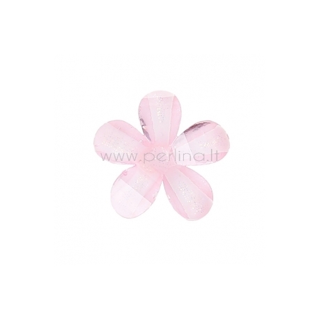 Akrilinė gėlytė, briaunuota, rožinė, 12x12 mm