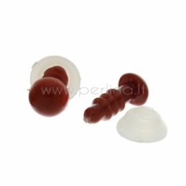 Plastic eyes, brown, 13x6 mm, 2 pcs