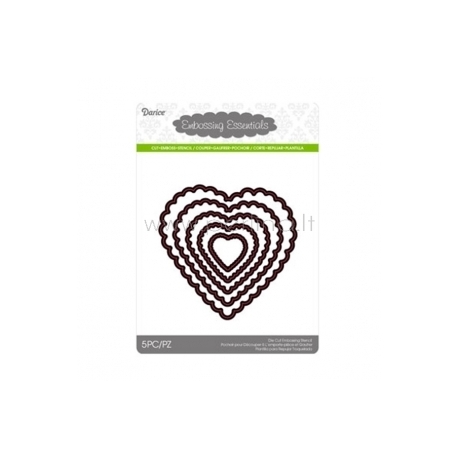 Die cut stencil scallop heart, 103x101 mm, 5 pc