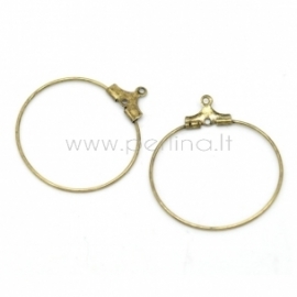 Antique Bronze wine glass charm rings/earring pendants, 29x26 mm, 1 pc