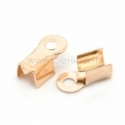 Cord crimp end caps, rose gold, 9x4 mm, 10 pcs