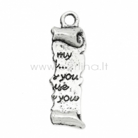Pendant "Message", antique silver, 2,9x8 mm