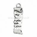 Pendant "Message", antique silver, 2,9x8 mm