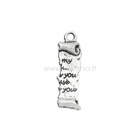 Pendant "Message", antique silver, 2,9x8 mm